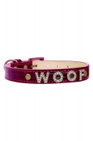 LOLO Pets Ошейник „WOOF” - темно-розовый, размер S